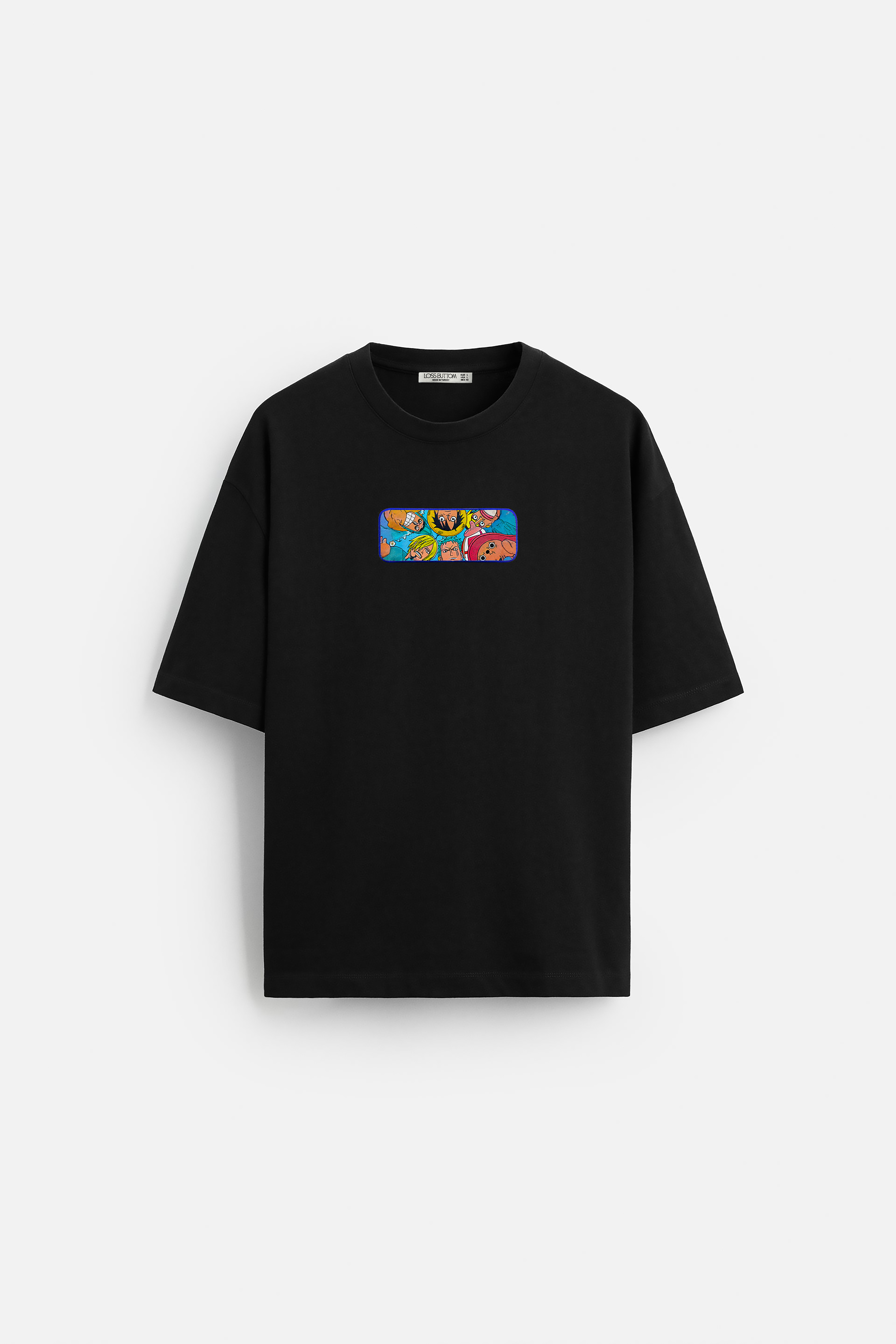 Oversize T-Shirt Anime Brother's Kenar Buttom Nakış