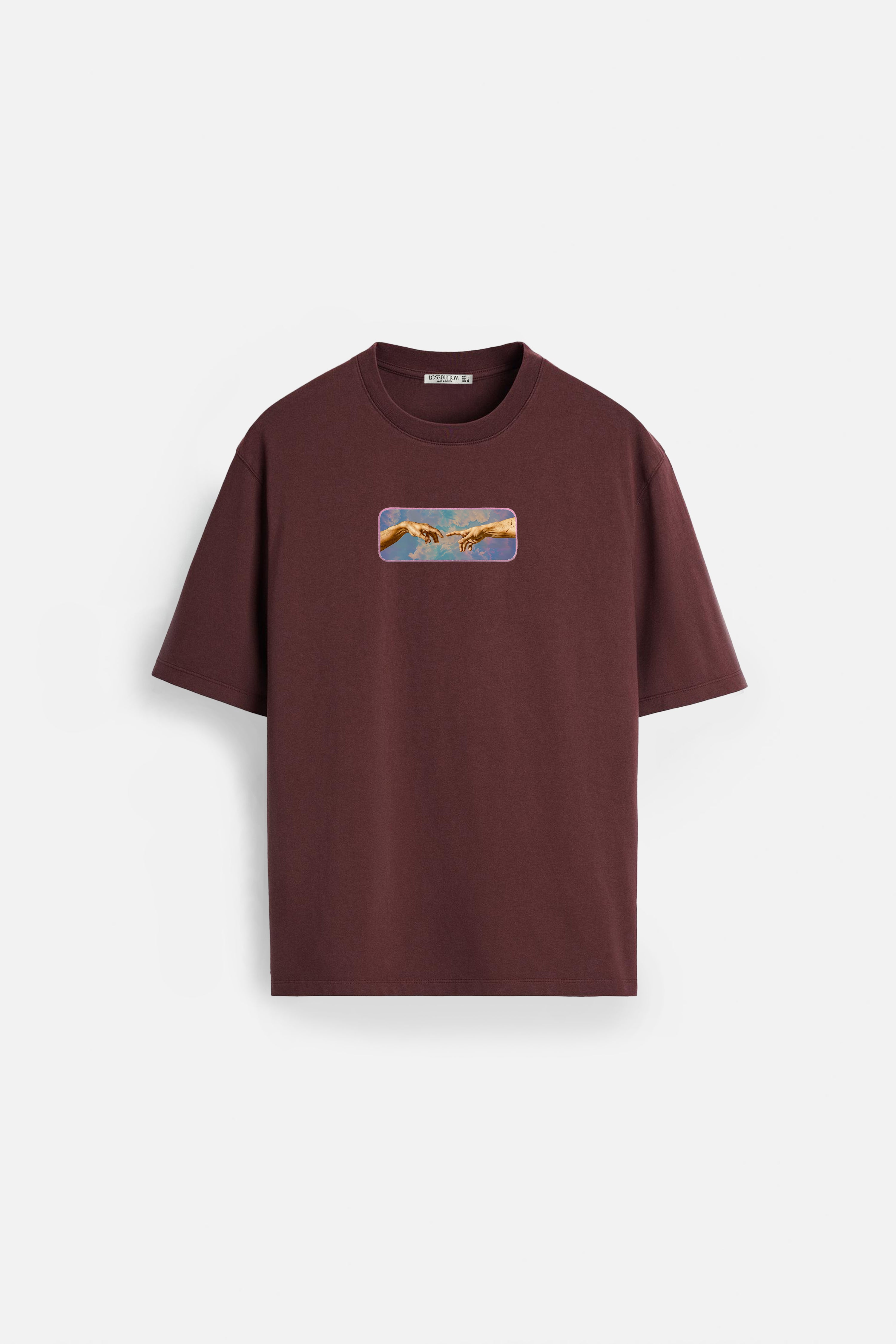 Oversize T-Shirt M.Buonarroti Kenar Buttom Nakış