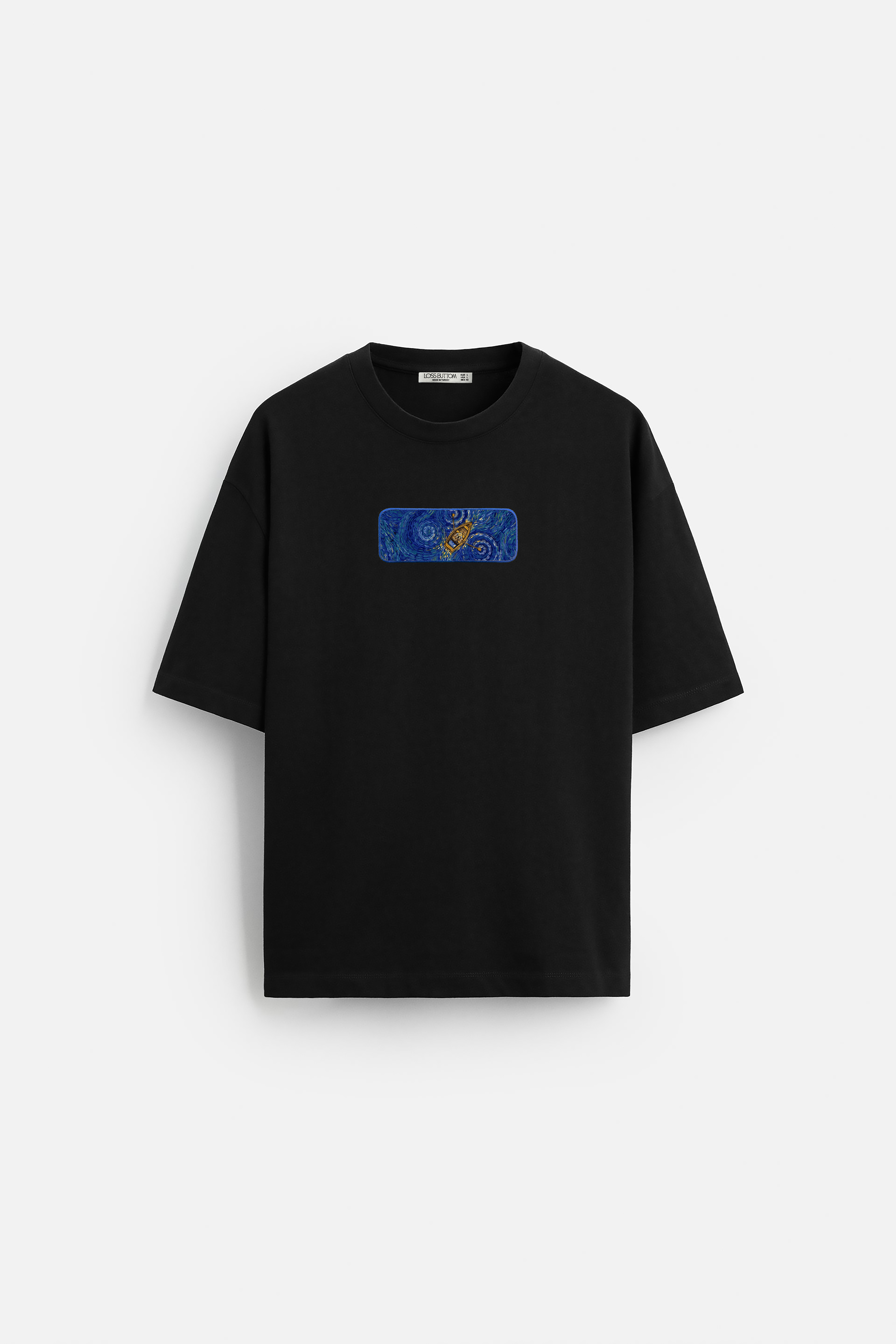 Oversize T-Shirt Alone Boat Kenar Buttom Nakış