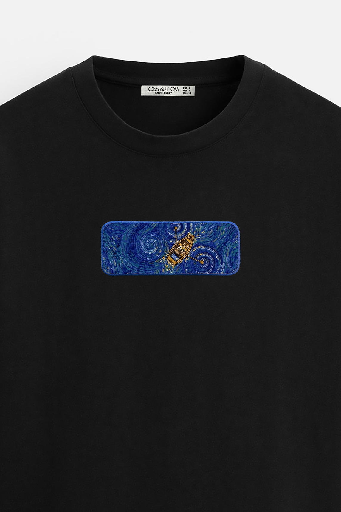 Oversize T-Shirt Alone Boat Kenar Buttom Nakış