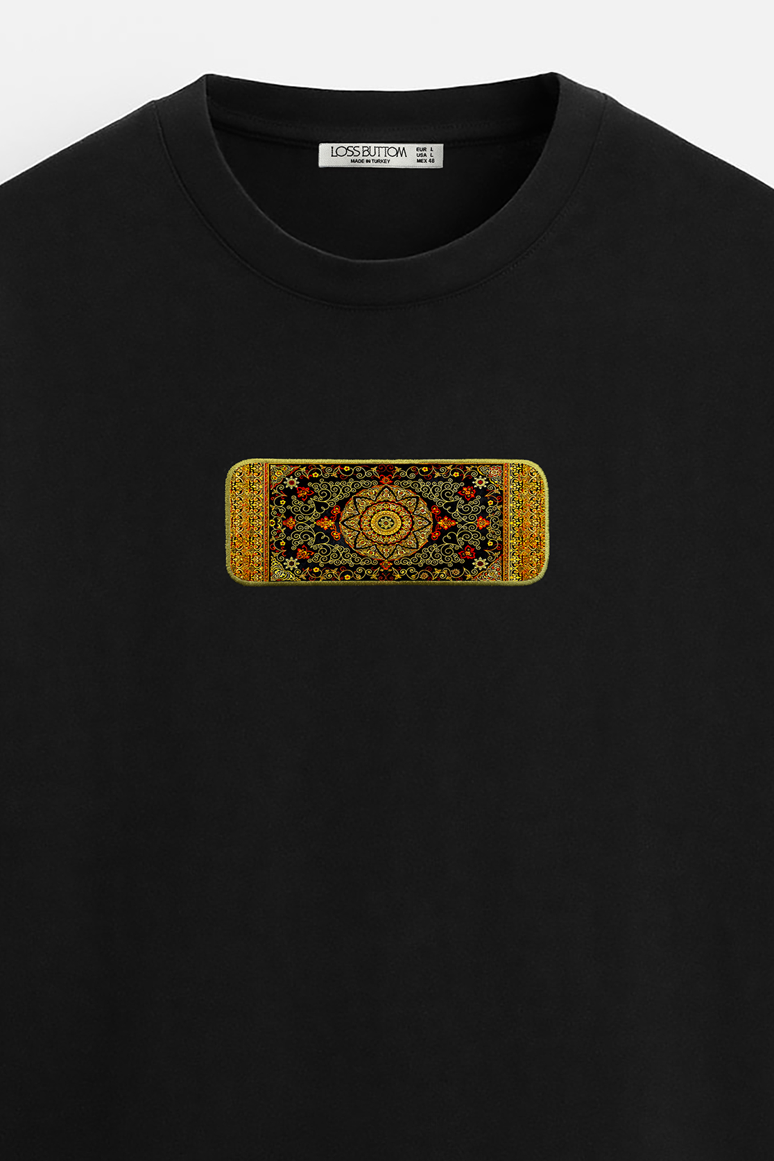 Oversize T-Shirt Gold Carpet Kenar Buttom Nakış