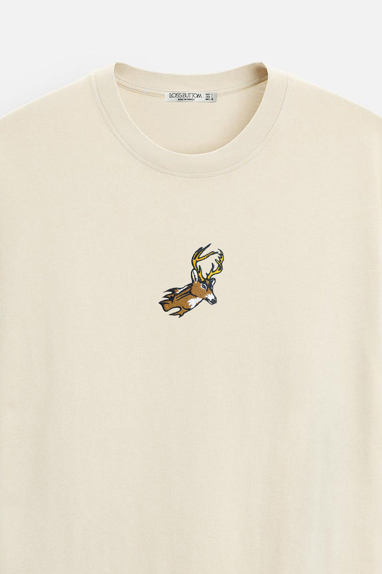 Oversize T-Shirt Deer Nakış