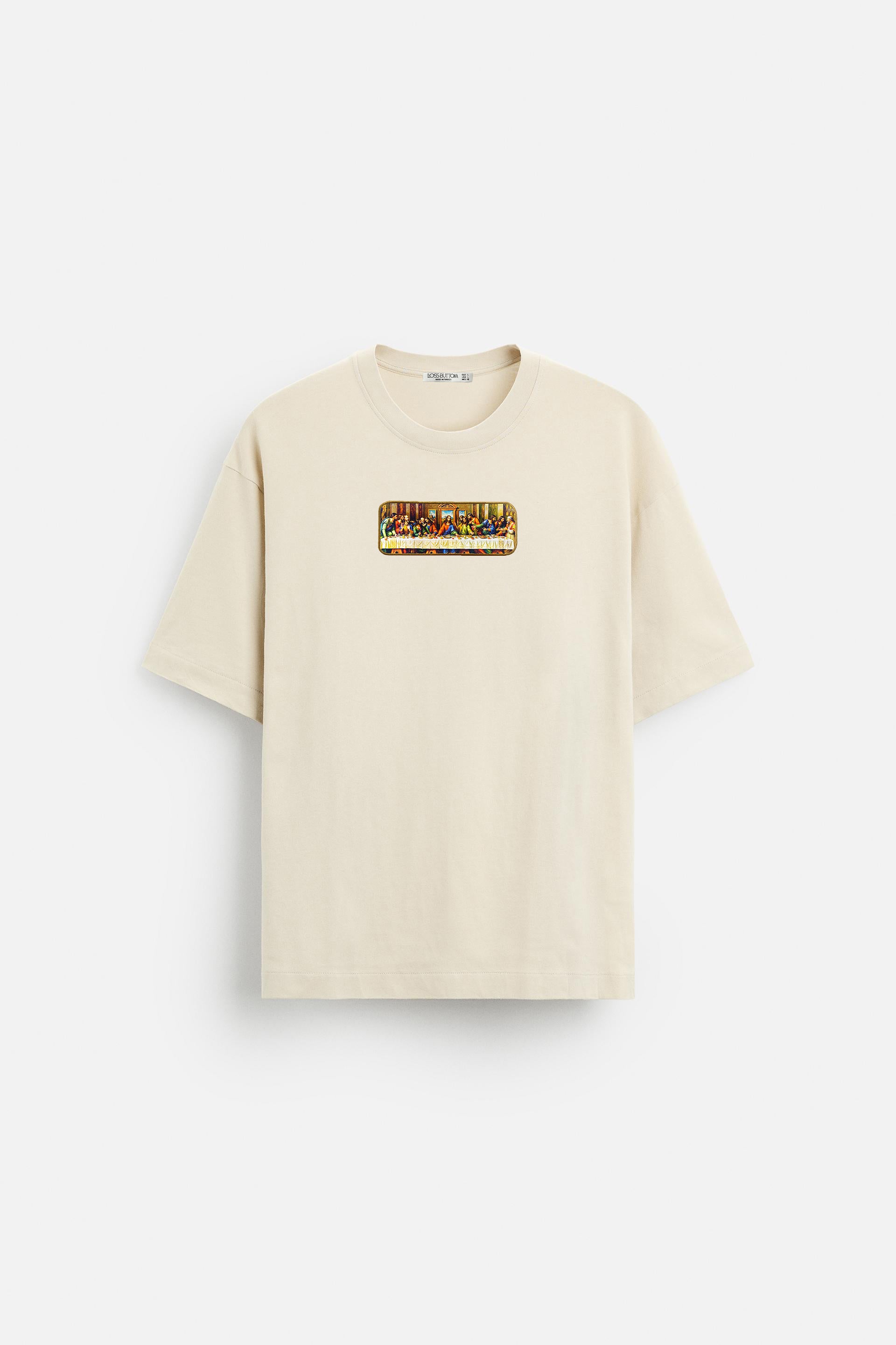 Oversize T-Shirt The Last Supper Kenar Buttom Nakış
