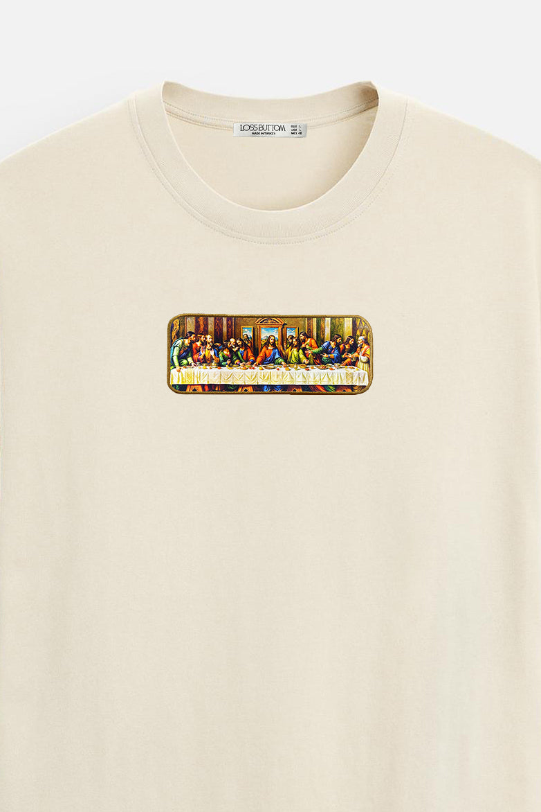 Oversize T-Shirt The Last Supper Kenar Buttom Nakış