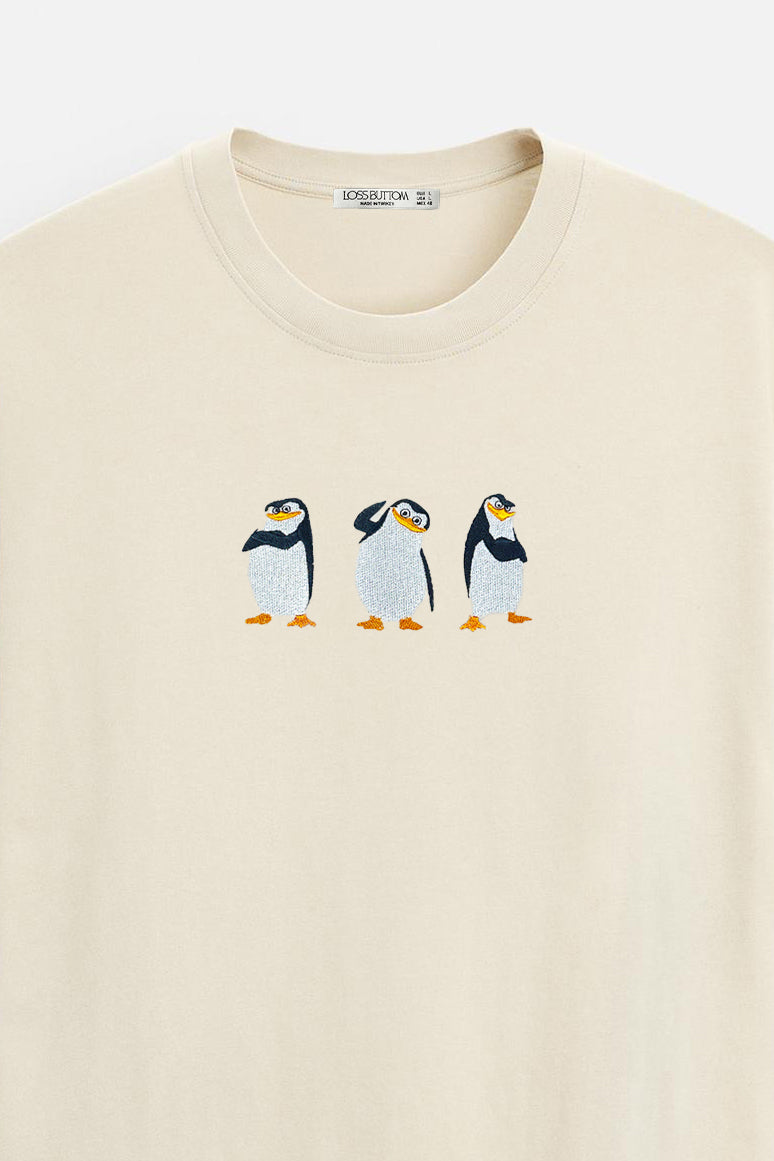 Oversize T-Shirt Penguin's Embroidery