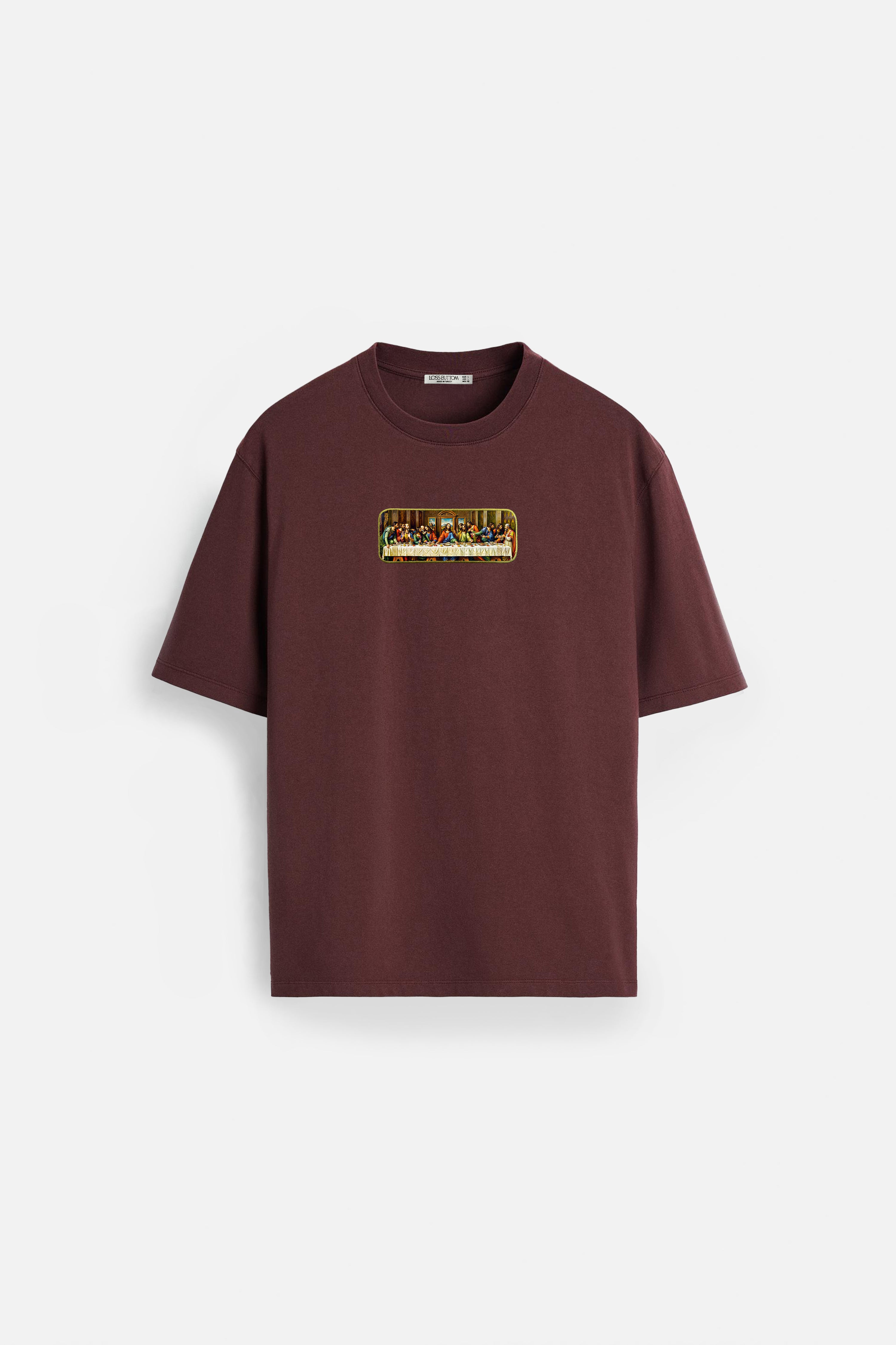 Oversize T-Shirt The Last Supper Kenar Buttom Nakış