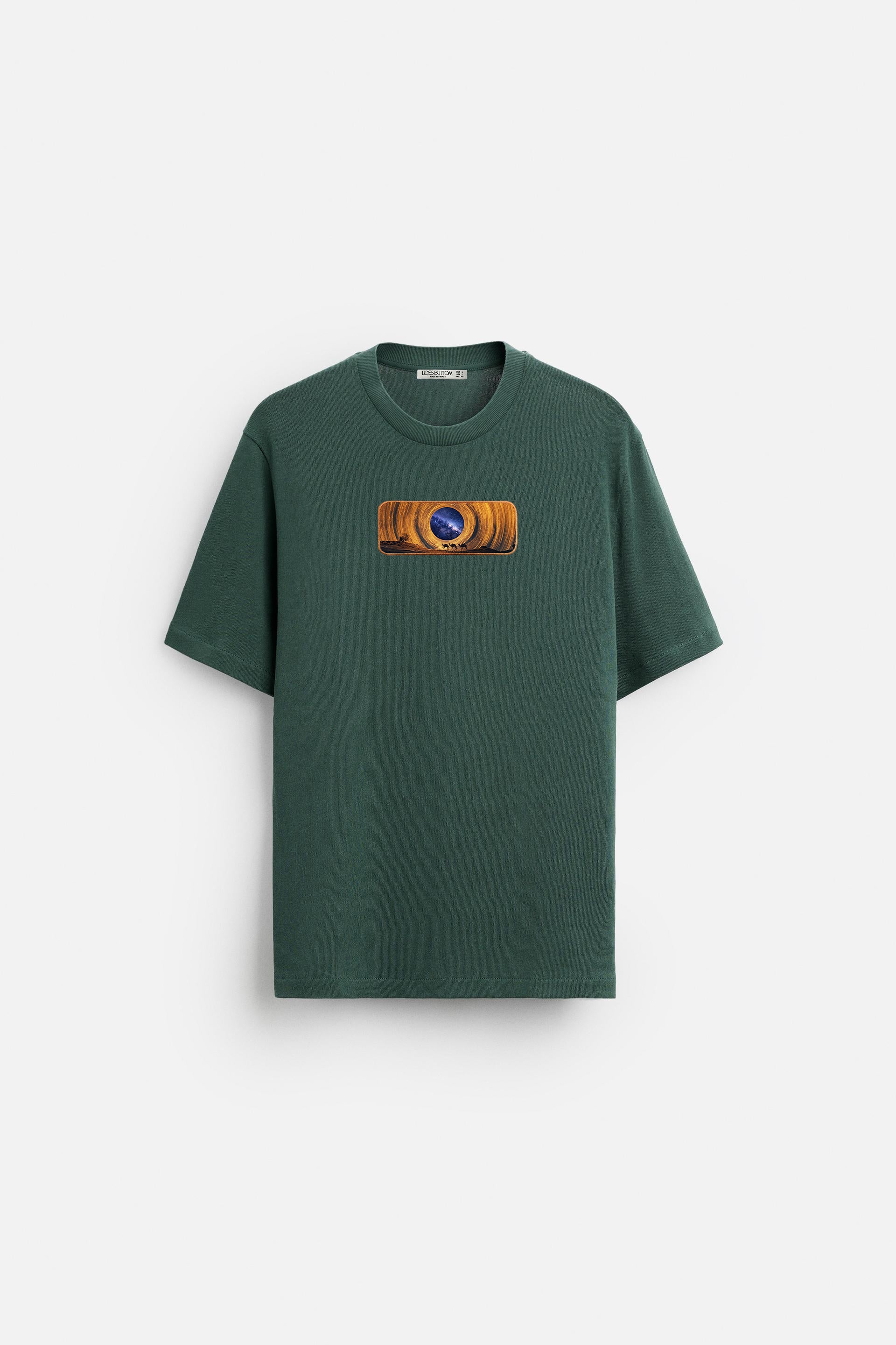 Oversize T-Shirt Space Sahra Kenar Buttom Nakış