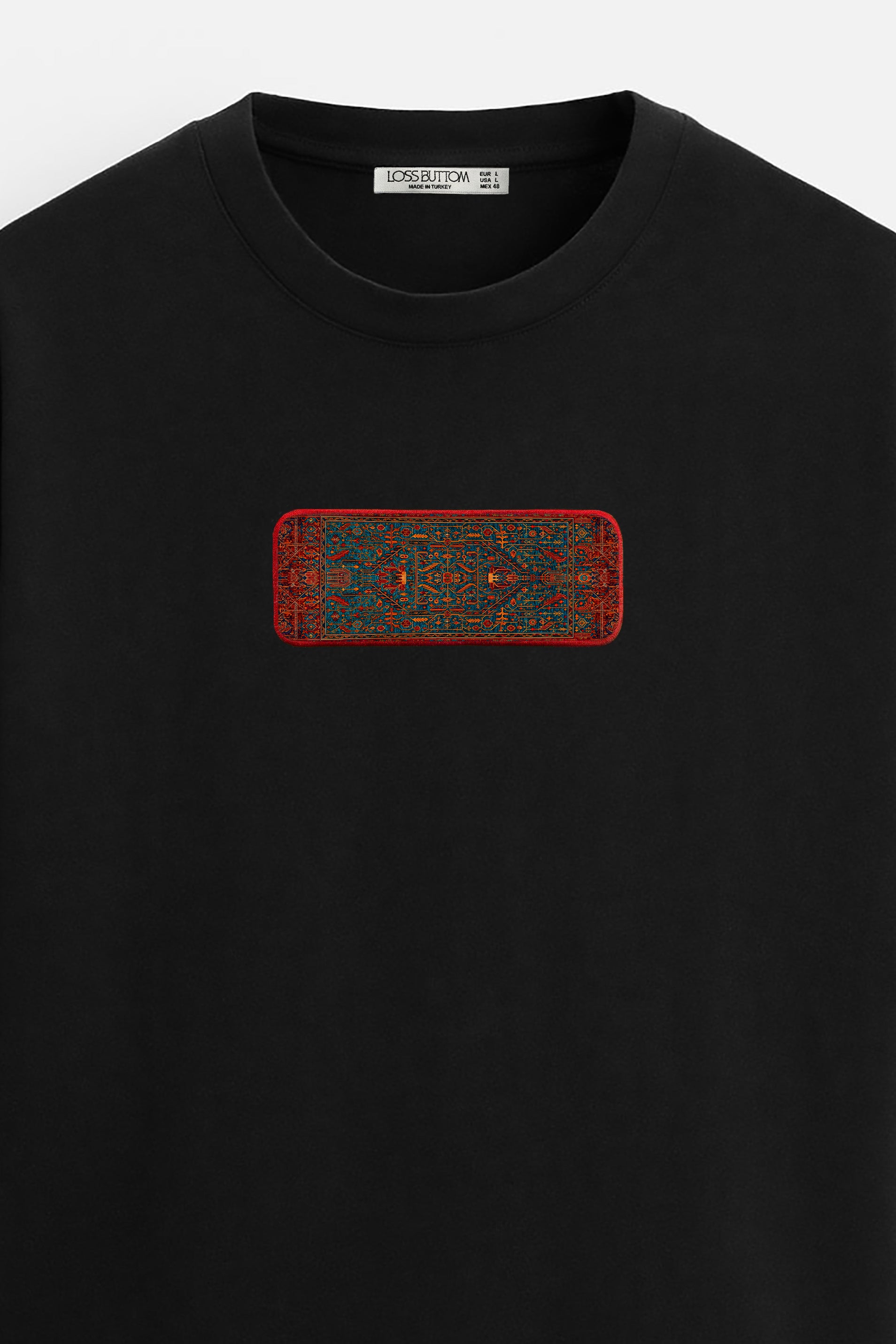 Oversize T-Shirt Carpet Kenar Buttom Nakış - Loss Buttom