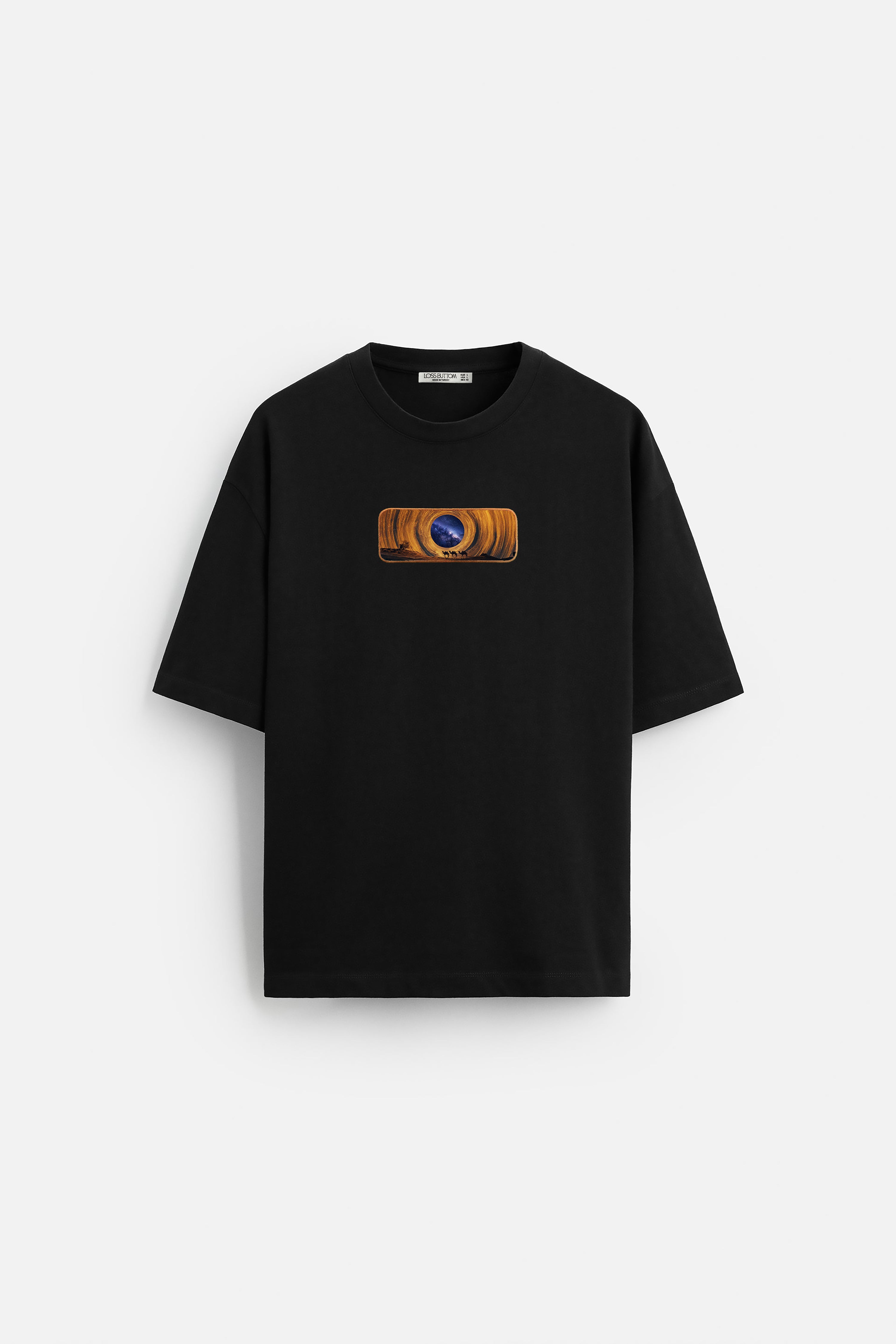 Oversize T-Shirt Space Sahra Kenar Buttom Nakış